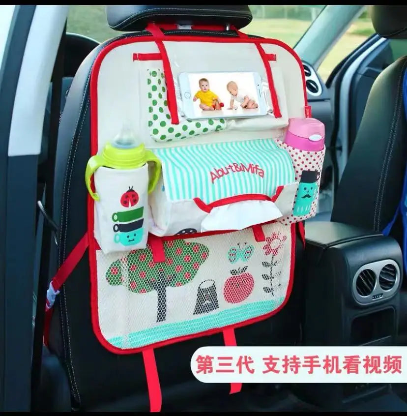 Organizator auto tip rucsac pentru spatele scaunului – cu suport pentru telefon și tabletă
