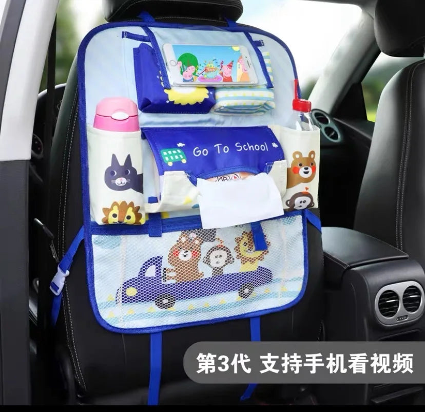 Organizator auto tip rucsac pentru spatele scaunului – cu suport pentru telefon și tabletă