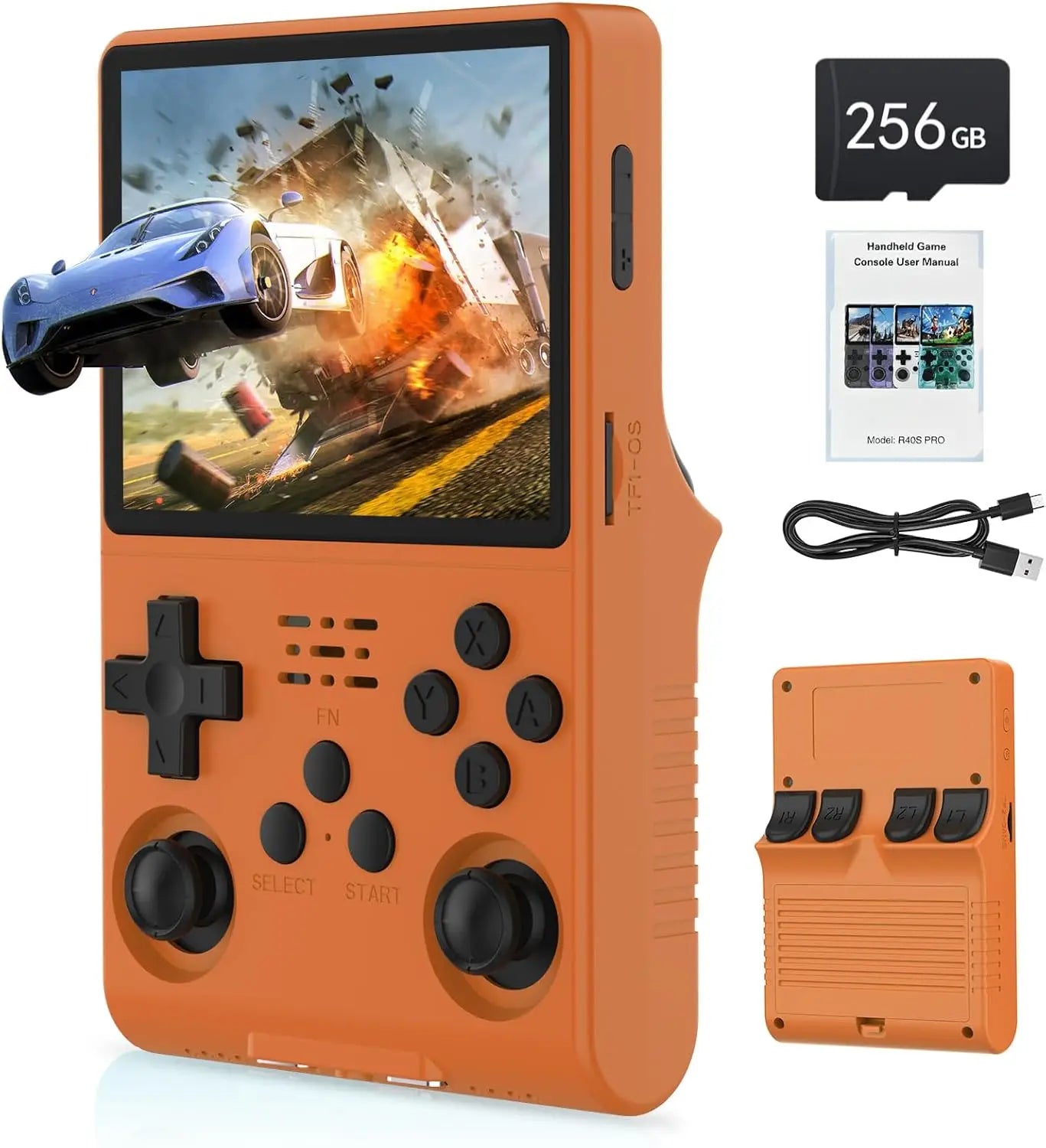 R40S Pro Game Console Retro Handheld Game Linux System 3.5 Inch IPS Screen Mini Potable Pocket Video Game Consola 256G Game Kid