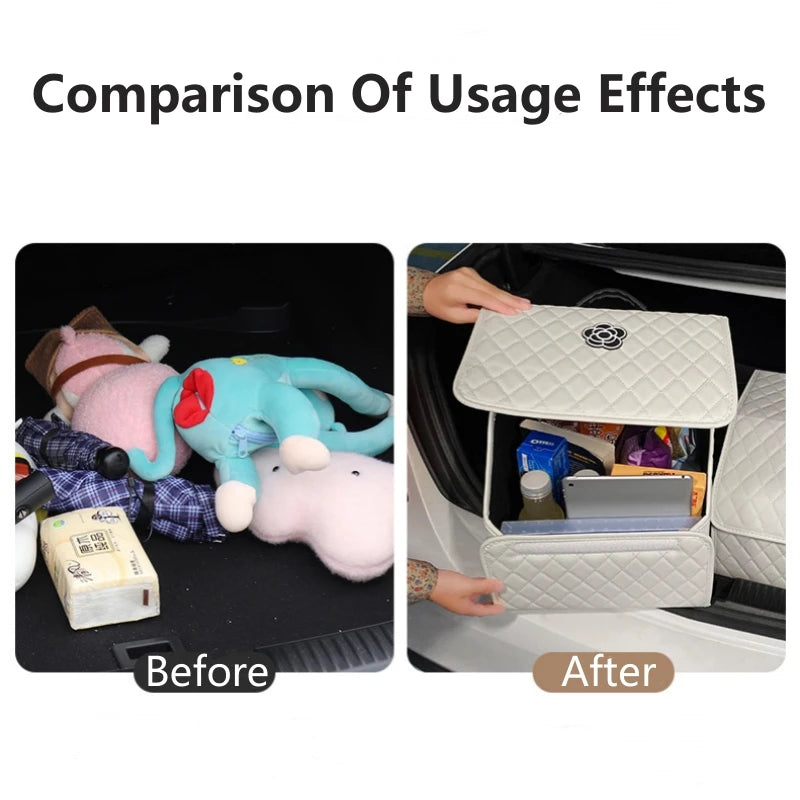 Organizator pliabil pentru portbagaj – din piele ecologică (PU)