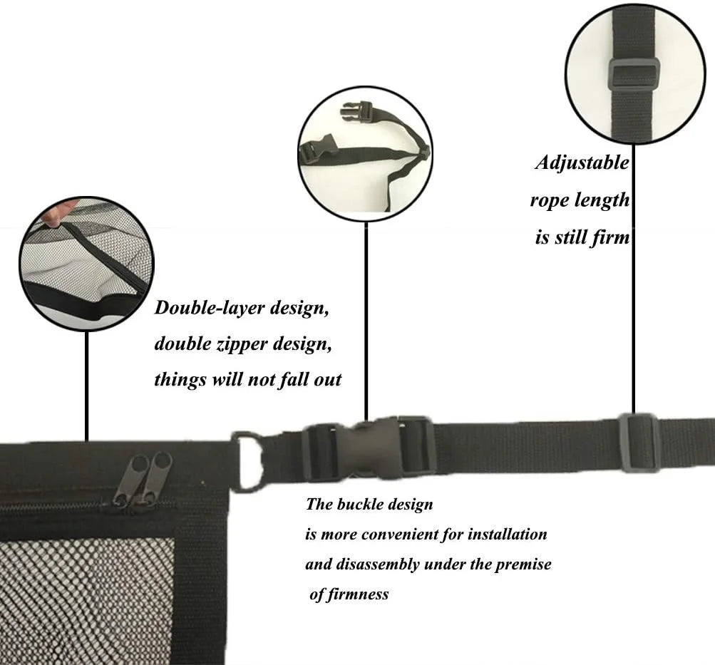 Plasă de depozitare plafon auto – cu prindere în 4 puncte, capacitate mare