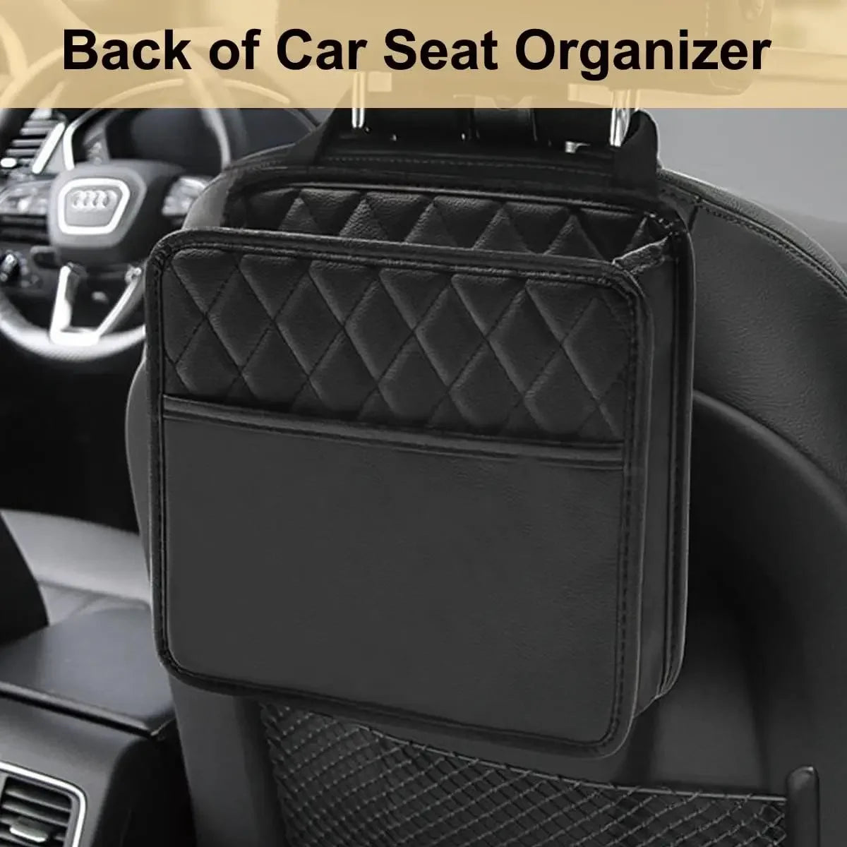 Organizator Spate Scaun Auto – Piele Ecologică, Multifuncțional & Pliabil